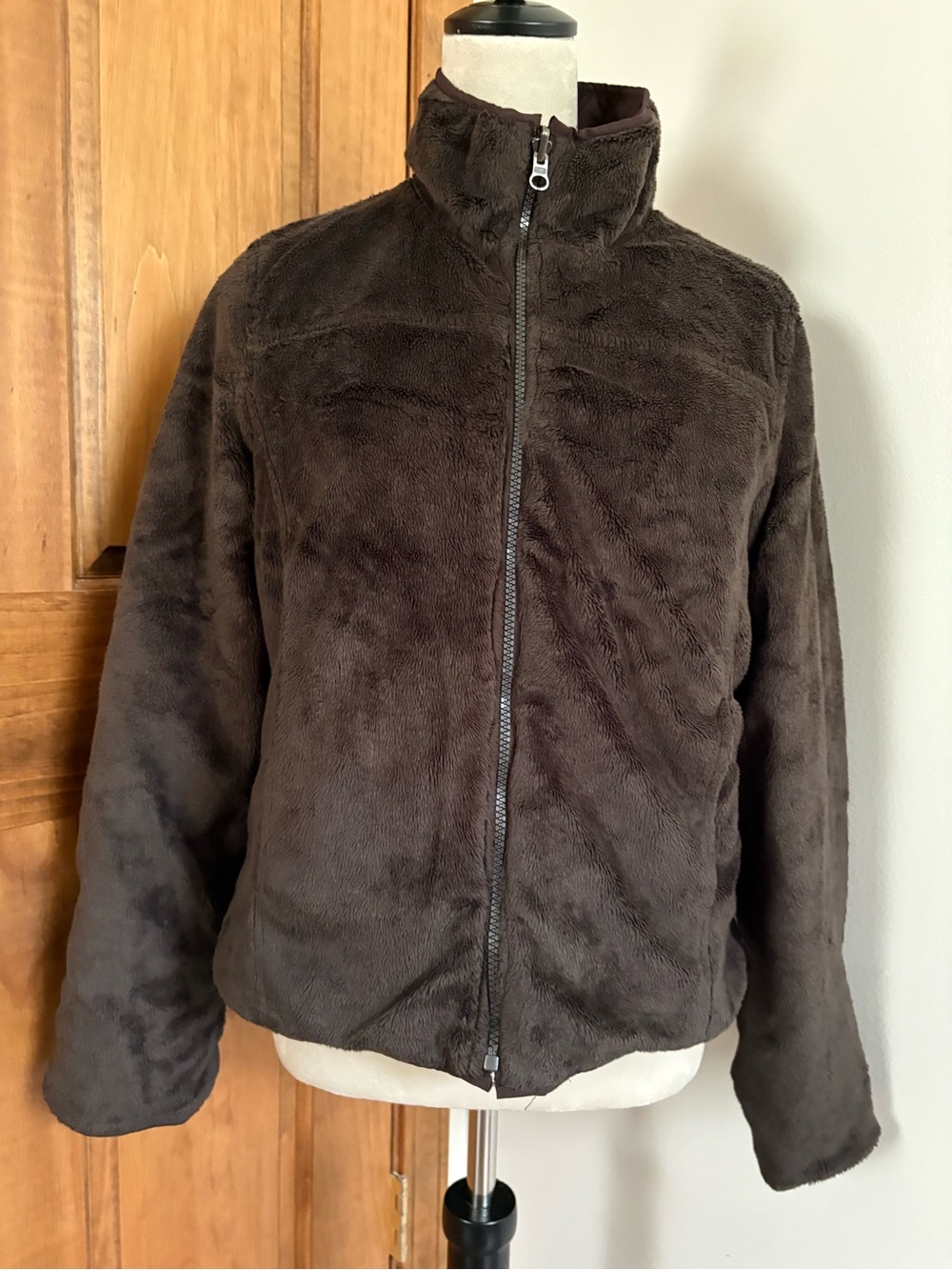 Weatherproof Garment Co. Reversible Quilted Puffer Faux Fur Jacket Brown Medium
